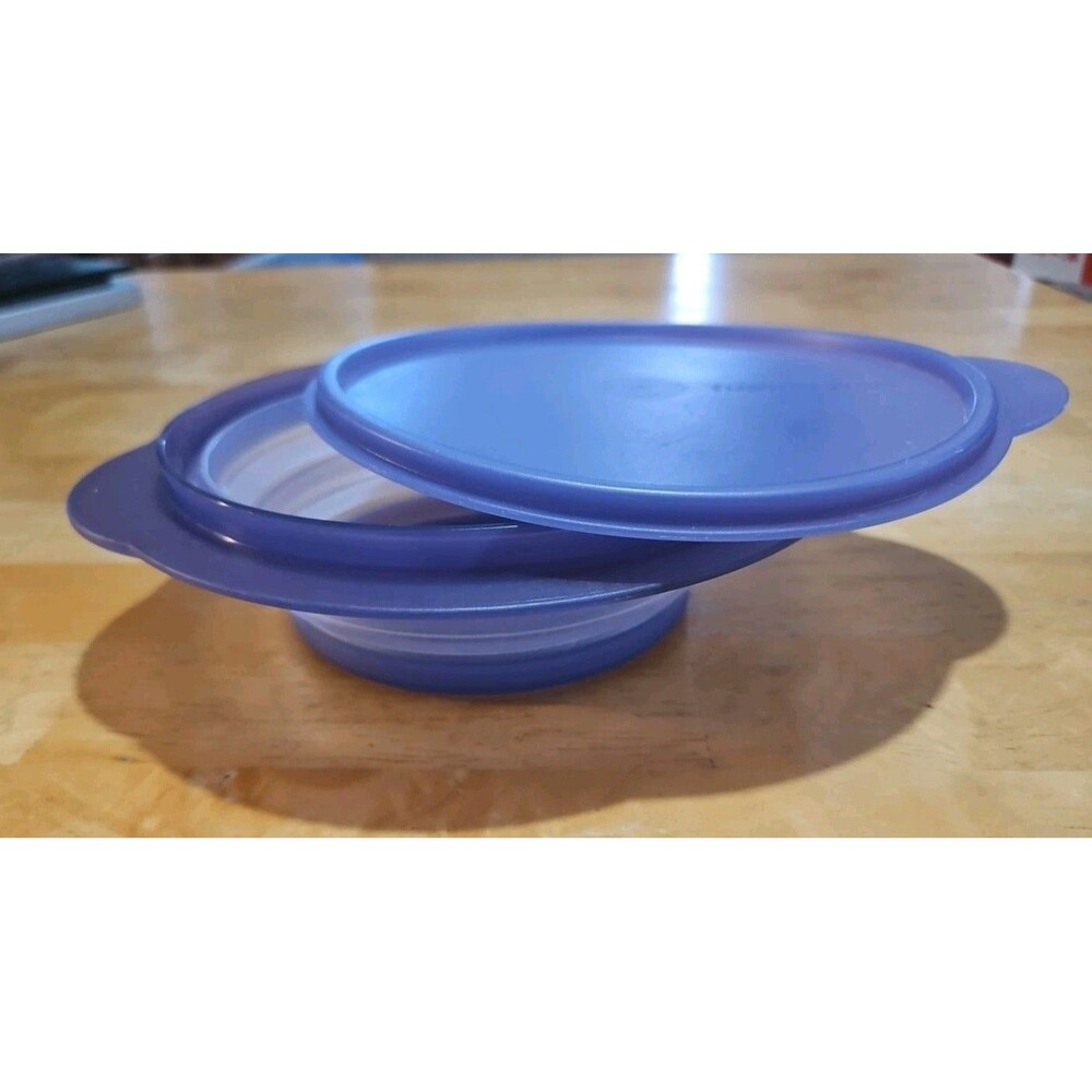 Tupperware 3 Cup Collapsible Purple Bowl 5452A With Lid